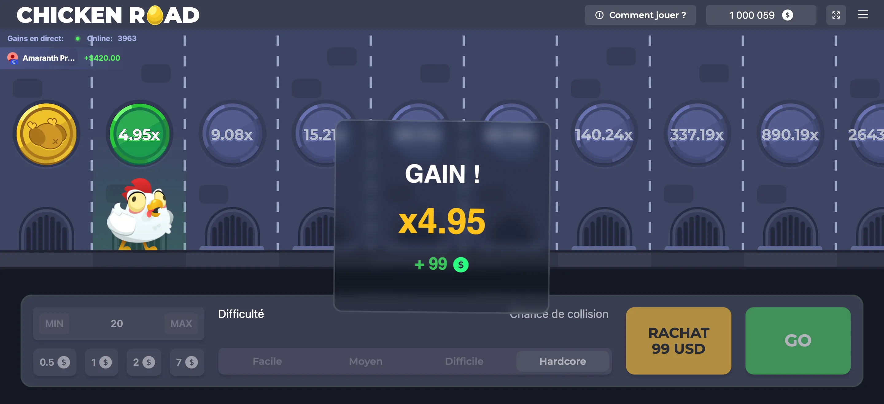 jeu de casino chicken road